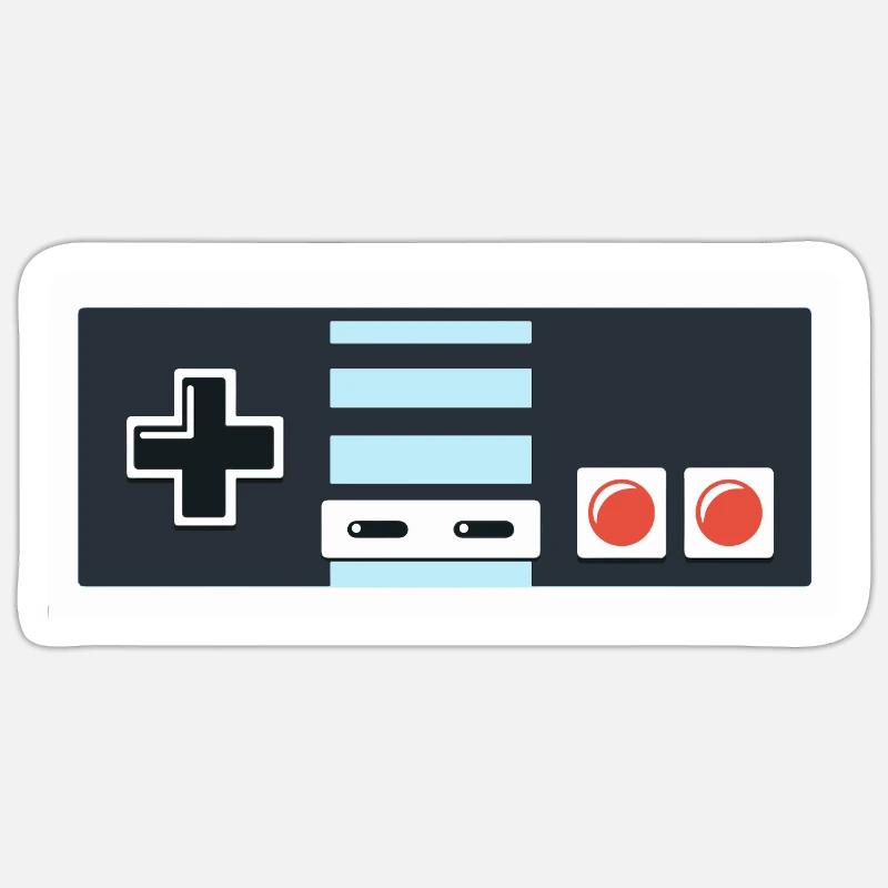 Video Game Controller - Sticker Größe S (10 x 10 cm) - Mattweiß