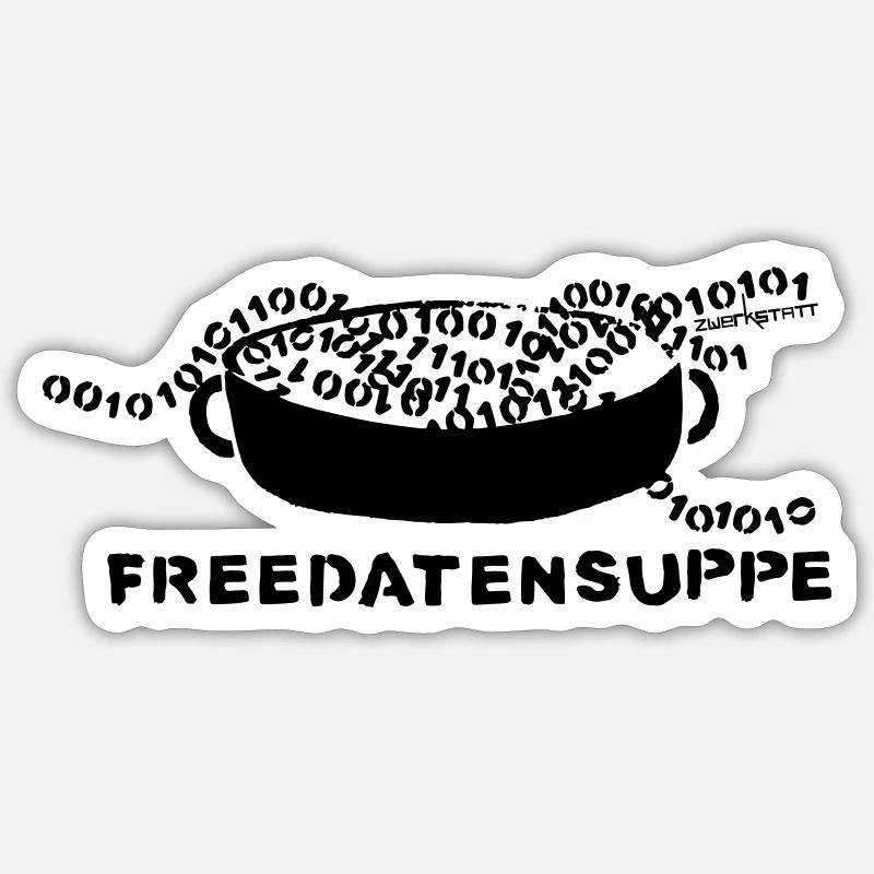 Soupe de données gratuite - Sticker taille S (10 x 10 cm) - blanc mat