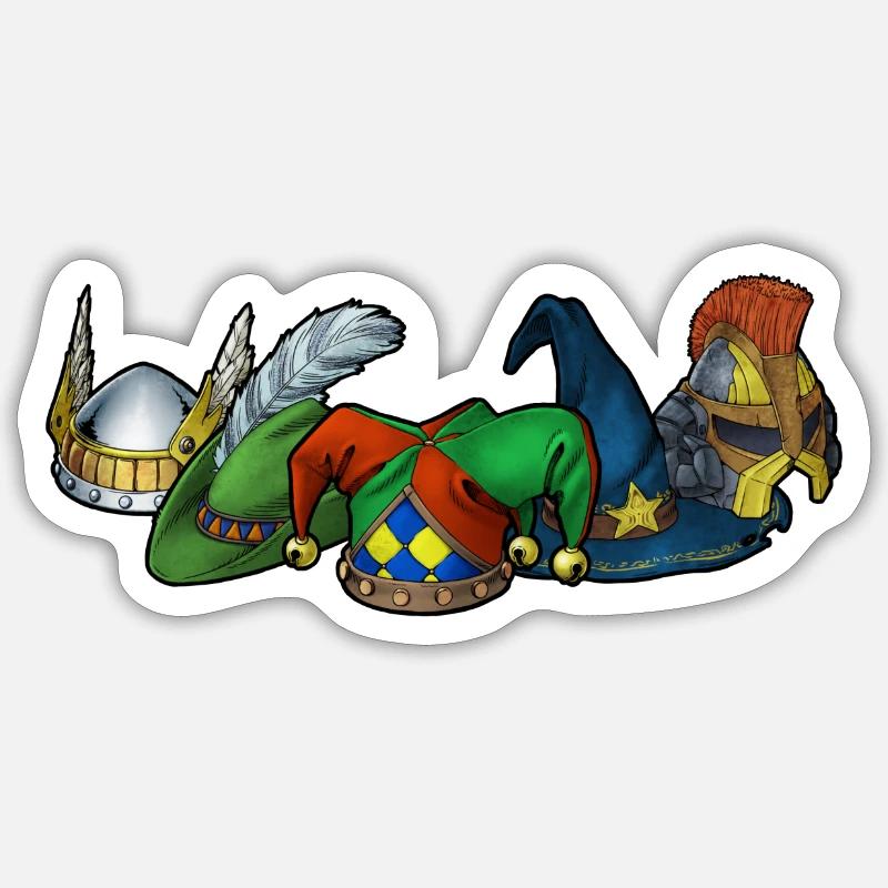 5 chapeaux - Sticker taille S (10 x 10 cm) - blanc mat