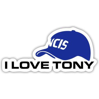 J'AIME TONY - Sticker taille S (10 x 10 cm) - blanc mat - Devant
