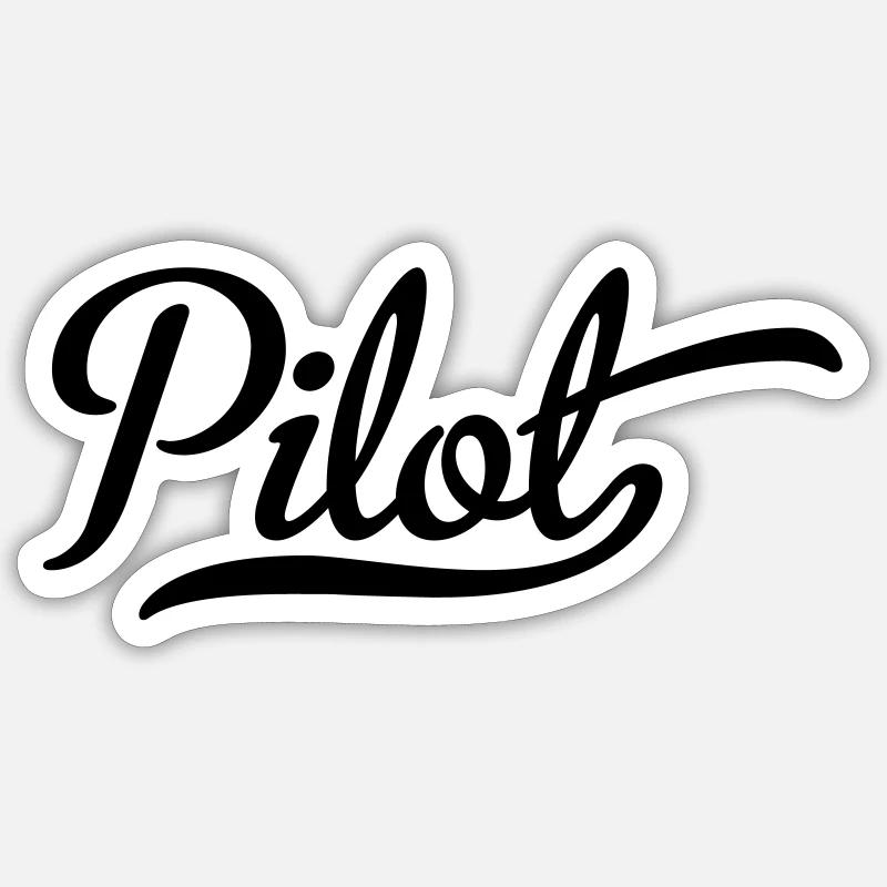 pilot - Sticker size S (10 x 10 cm) - white matte