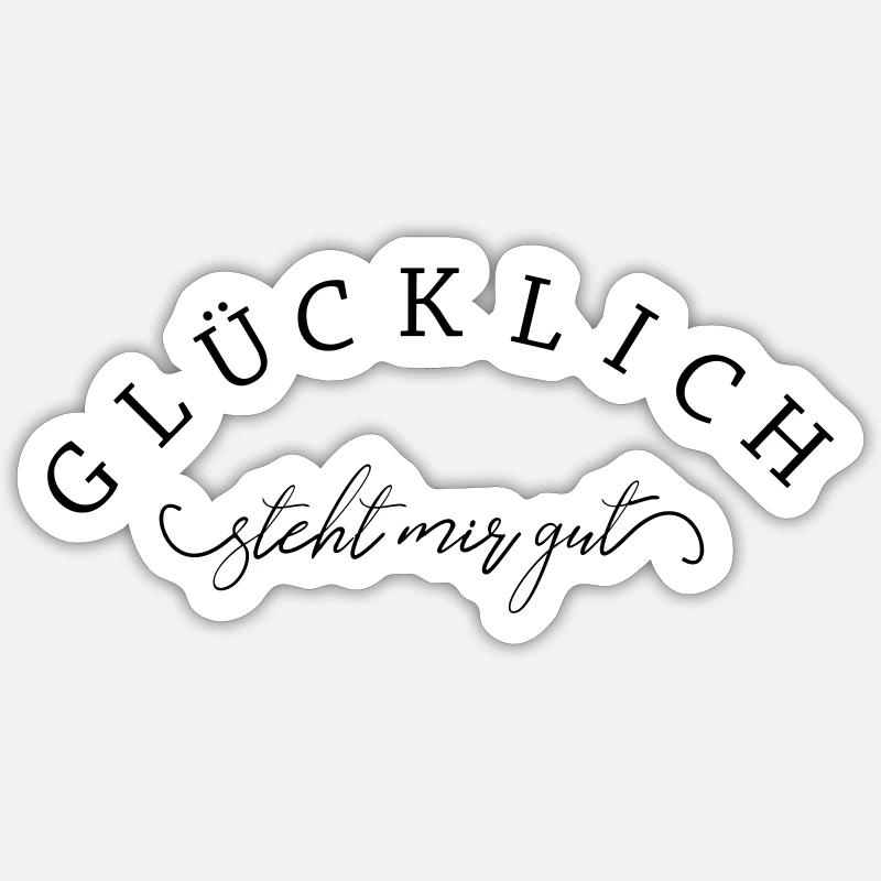 HEUREUX, C'EST BON - Sticker taille S (10 x 10 cm) - blanc mat