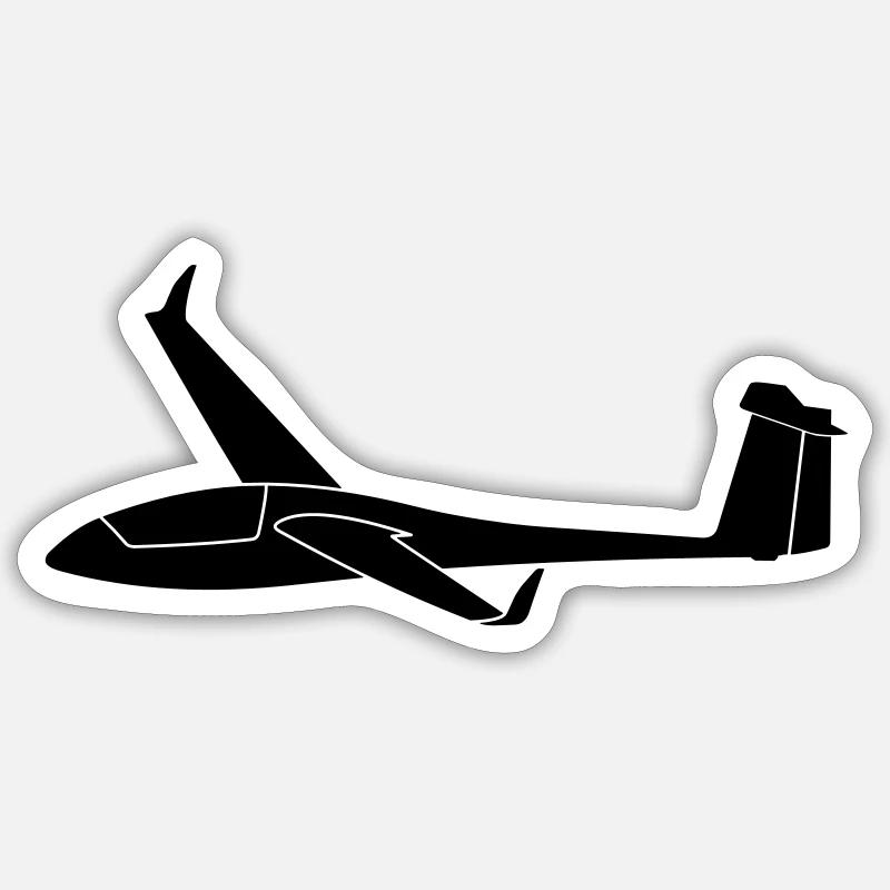 Std Cirrus with winglets glider glider - Sticker size S (10 x 10 cm) - white matte