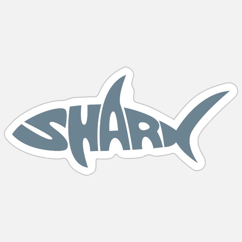 Shark - Sticker Größe S (10 x 10 cm) - Mattweiß