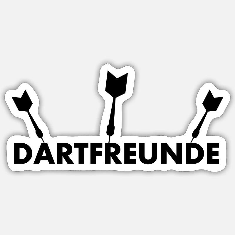Dartfreunde - fléchettes T-shirt - Sticker taille S (10 x 10 cm) - blanc mat