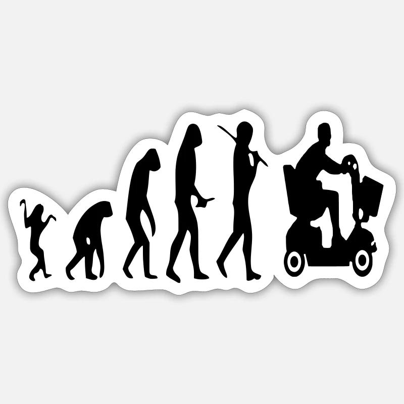 Mobility scooter evolution of disabled people # - Sticker size S (10 x 10 cm) - white matte