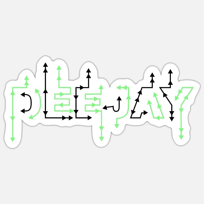 DEEJAY ARROW SW - Sticker taille S (10 x 10 cm) - blanc mat