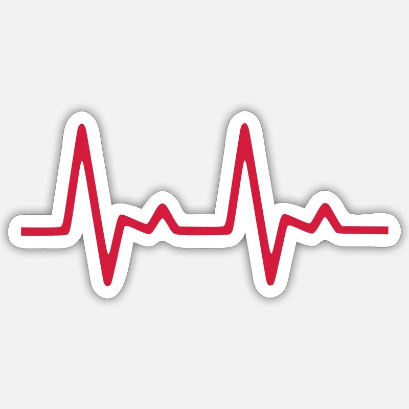 ECG_01 - Sticker Größe S (10 x 10 cm) - Mattweiß