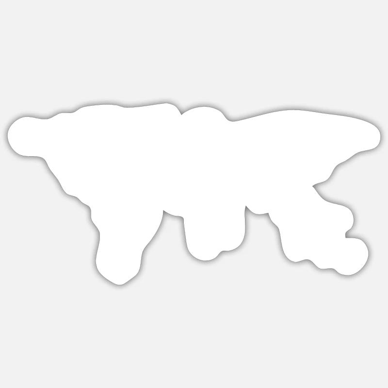 World Map Geometric - World Map Charcoal Drawing - Sticker size S (10 x 10 cm) - white matte