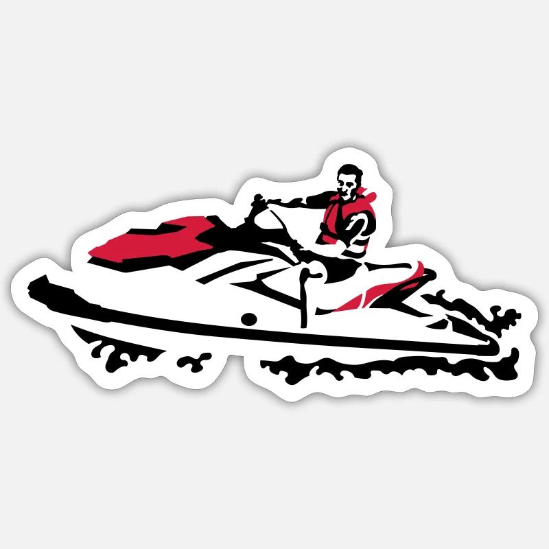 jetski - Sticker size S (10 x 10 cm) - white matte