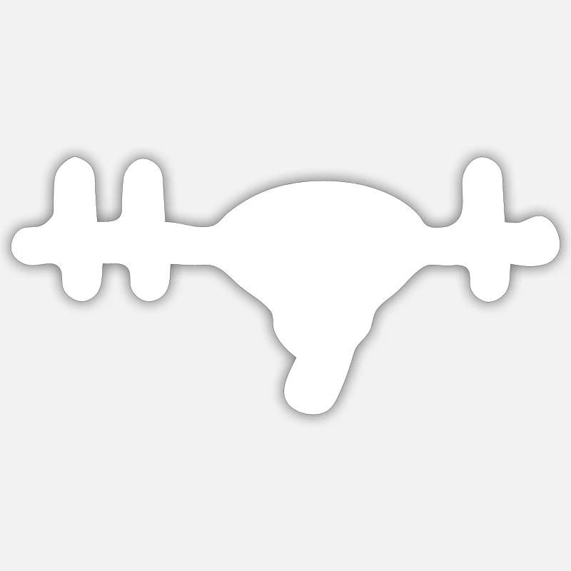 ECG de parachutisme - Sticker taille S (10 x 10 cm) - blanc mat