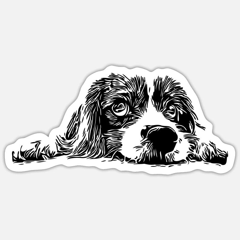 Struppi Carvi - Sticker Größe S (10 x 10 cm) - Mattweiß