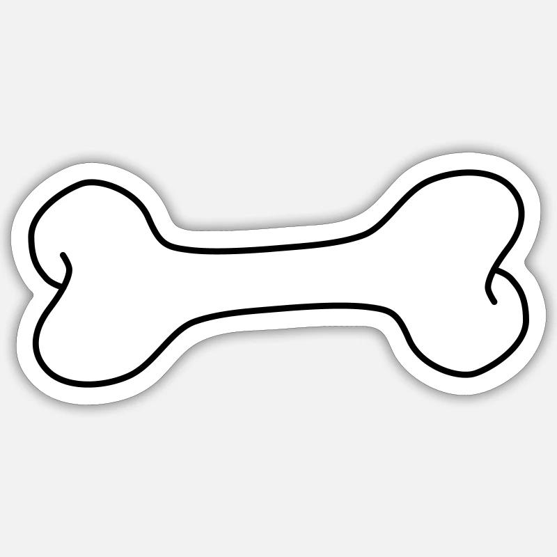 Knochen - Sticker Größe S (10 x 10 cm) - Mattweiß