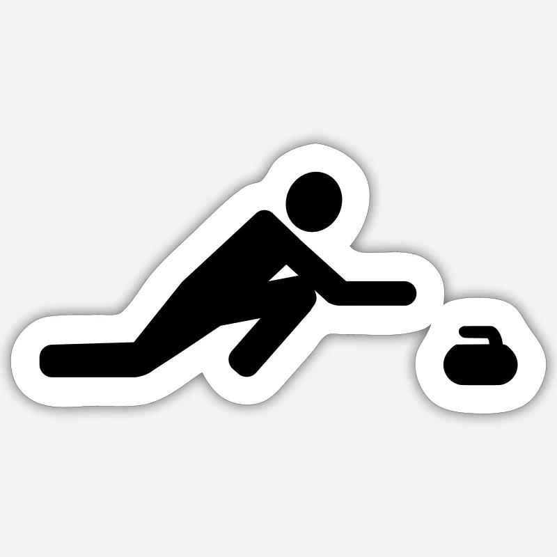 Curling - Sticker Größe S (10 x 10 cm) - Mattweiß