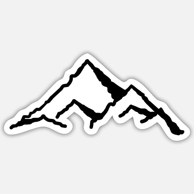 Mountains - Sticker size S (10 x 10 cm) - white matte