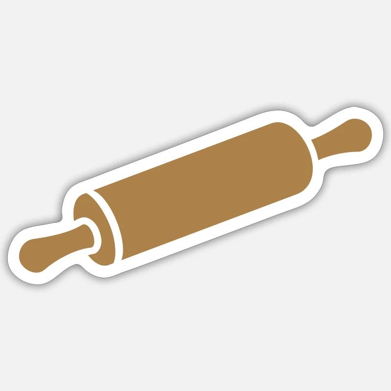 Rolling pin - Sticker size S (10 x 10 cm) - white matte