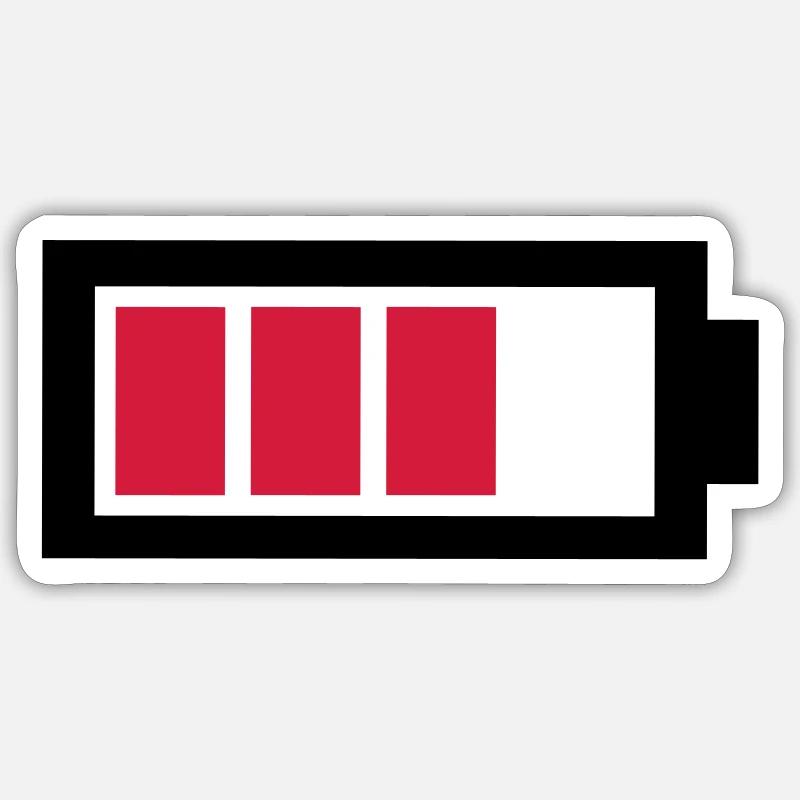 Batterie - Sticker Größe S (10 x 10 cm) - Mattweiß