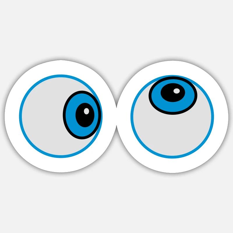 Eyes (d) - Sticker size S (10 x 10 cm) - white matte