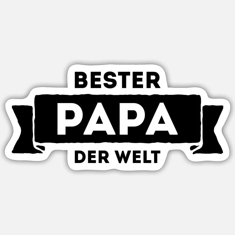 Bester Papa der Welt - Sticker Größe S (10 x 10 cm) - Mattweiß