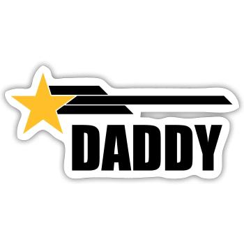 Daddy - Sticker taille S (10 x 10 cm) - blanc mat - Devant