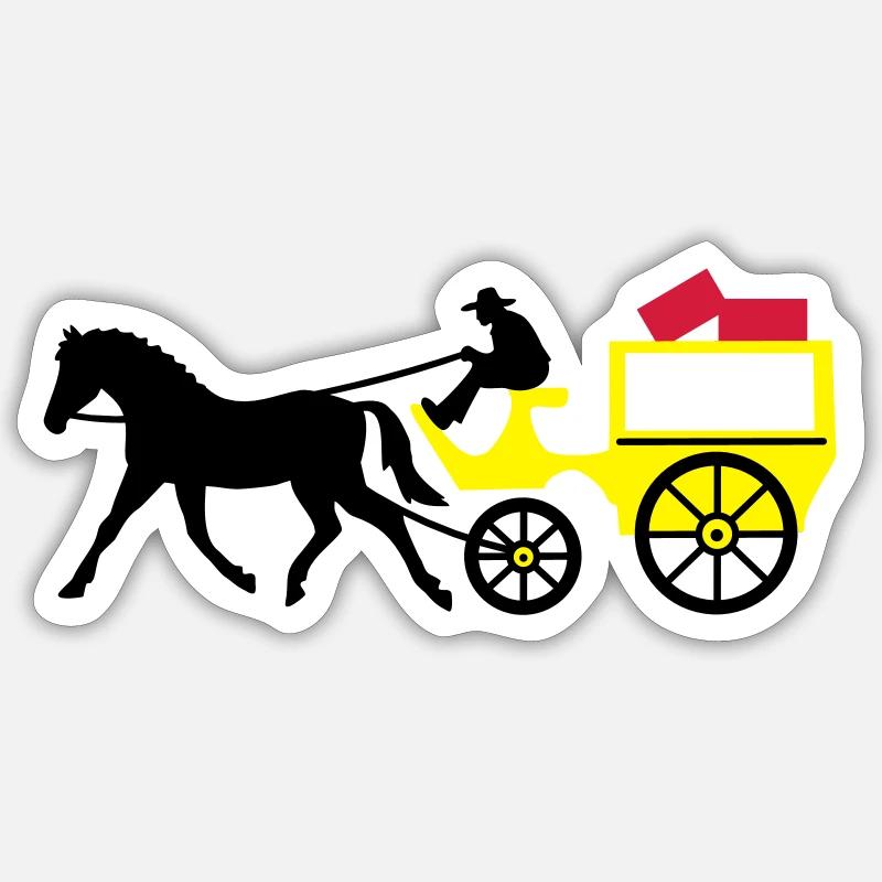 postkutsche post transport - Sticker Größe S (10 x 10 cm) - Mattweiß