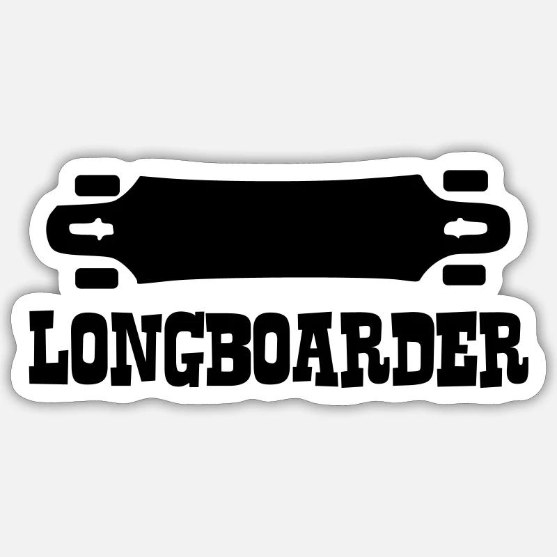 Longboard,Longboarder,Skateboard,Skate,Skater - Sticker size S (10 x 10 cm) - white matte