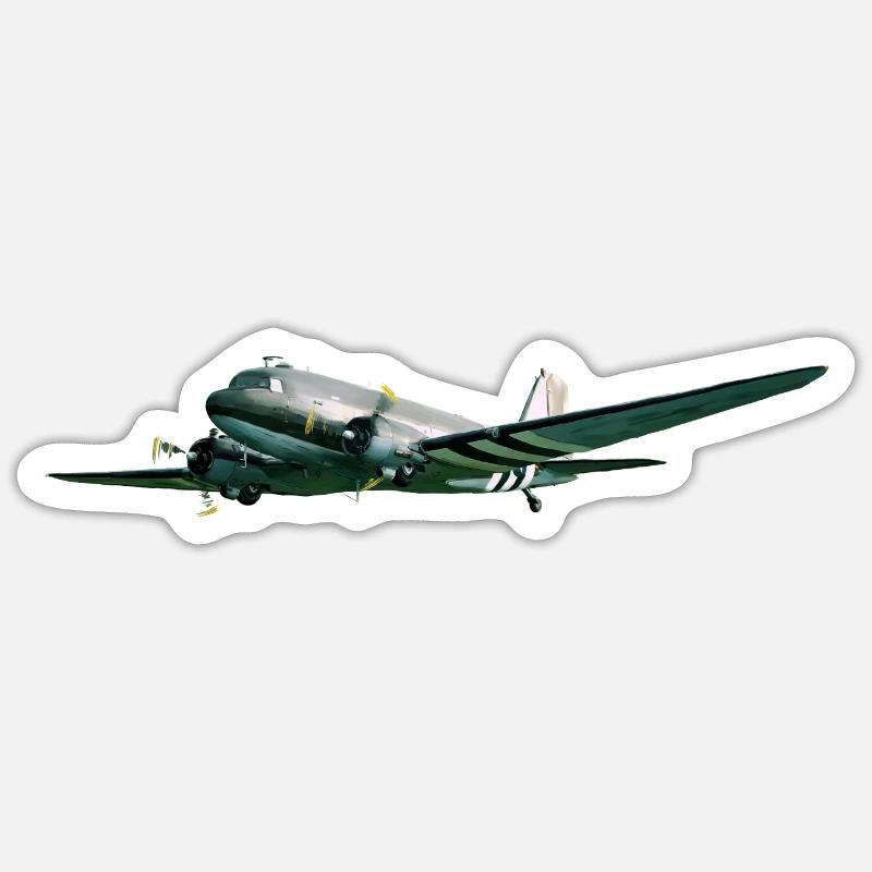 C-47 - Sticker Größe S (10 x 10 cm) - Mattweiß
