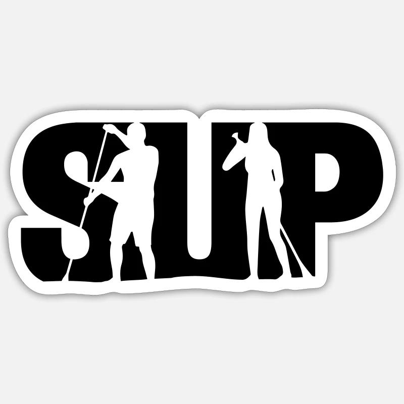 SUP - Stand Up Paddle - Sticker Größe S (10 x 10 cm) - Mattweiß