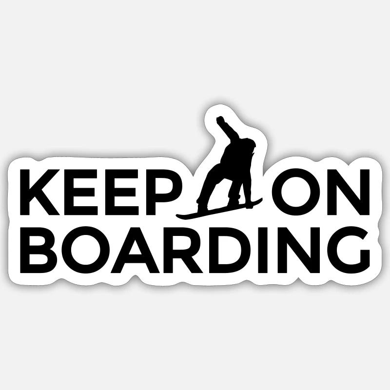 Keep on Boarding Après-Ski Snowboarder Snowboard Sticker Größe S (10 x 10 cm)