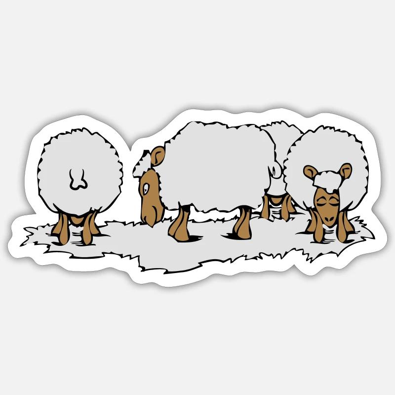 SHEEP herd - Sticker size S (10 x 10 cm) - white matte