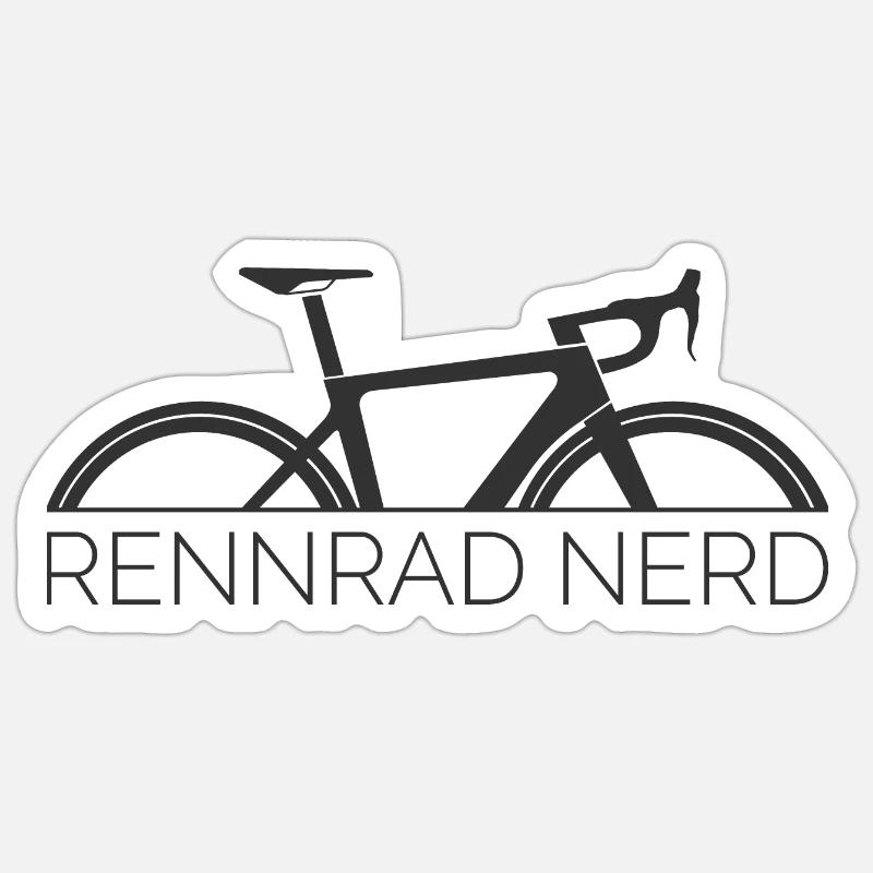 Vélo de route Nerd Vélo Stage Tour Logo Symbole de course - Sticker taille S (10 x 10 cm) - blanc mat