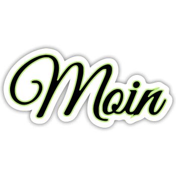 Moin (Zweifarbig) - Sticker Größe S (10 x 10 cm) - Mattweiß - Vorne