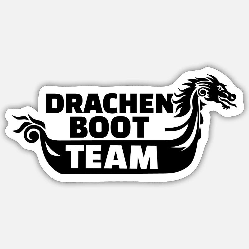 Drachenboot - Sticker Größe S (10 x 10 cm) - Mattweiß