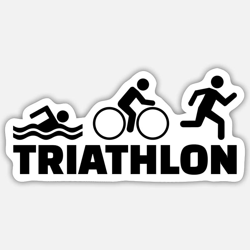 Triathlon - Sticker Größe S (10 x 10 cm) - Mattweiß