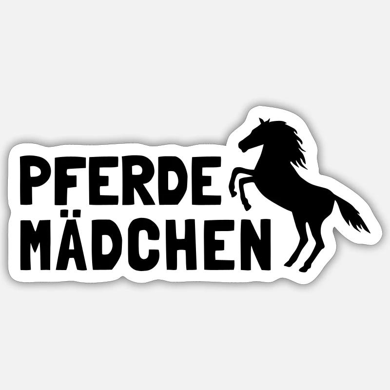 Pferdemädchen - Sticker Größe S (10 x 10 cm) - Mattweiß