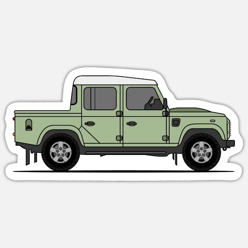 Defender Double Cab - Sticker taille S (10 x 10 cm) - blanc mat