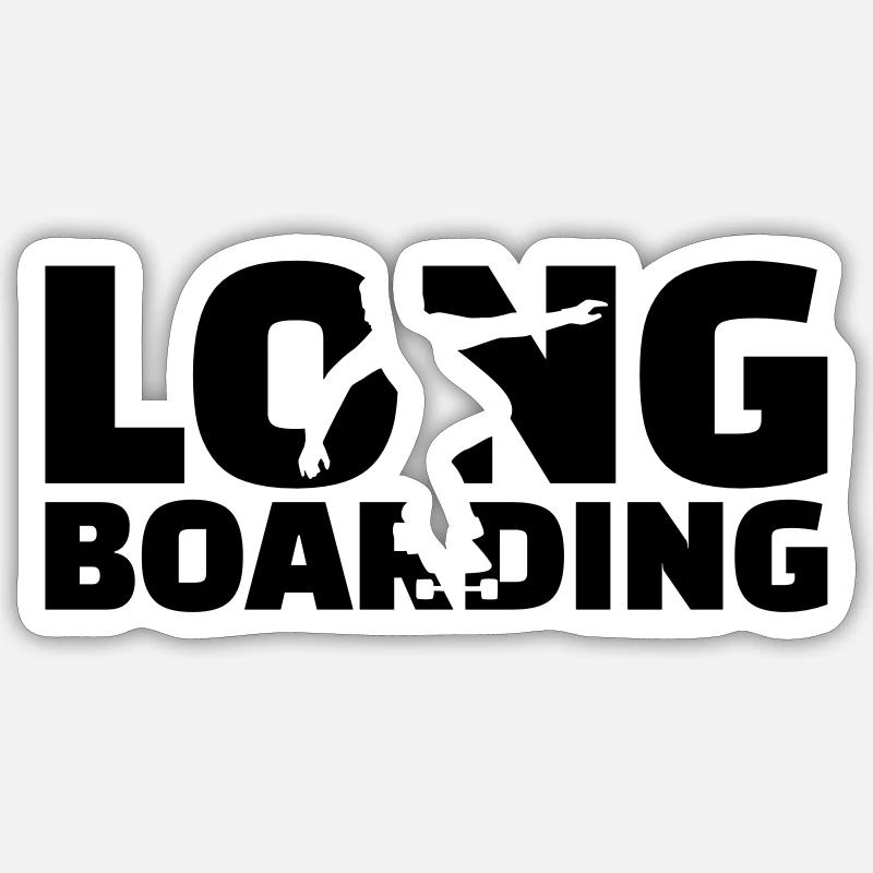 Longboarding - Sticker size S (10 x 10 cm) - white matte