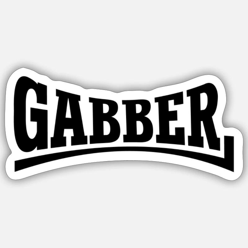 Gabber - Sticker taille S (10 x 10 cm) - blanc mat