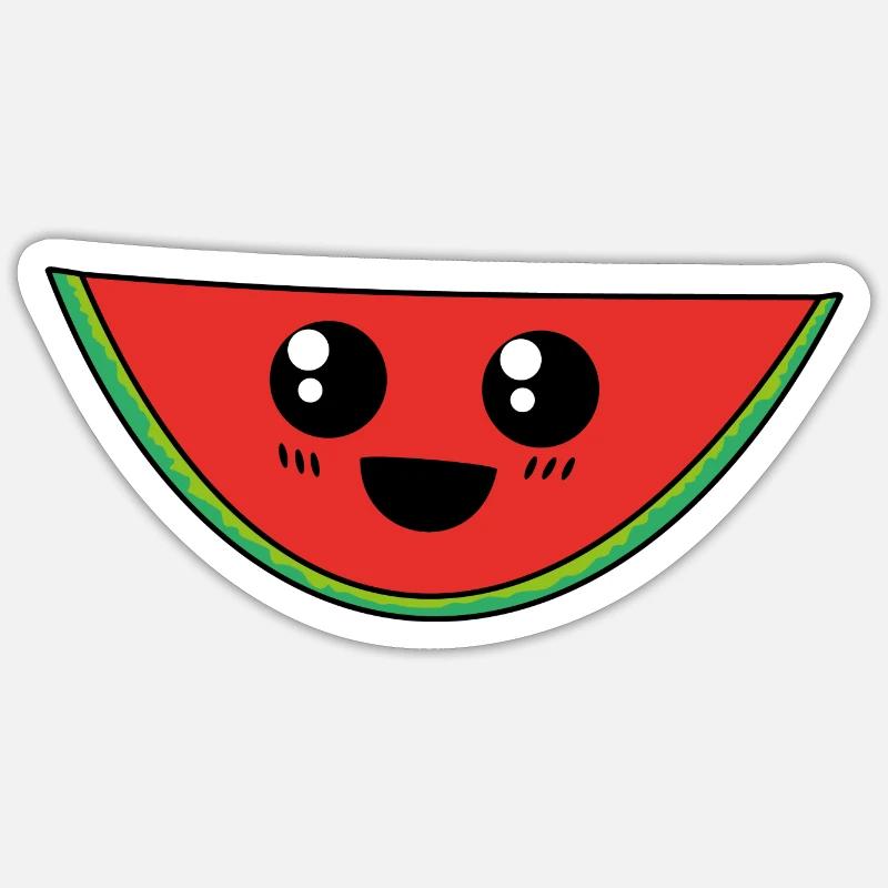 pastèque mignonne Sticker taille S (10 x 10 cm)