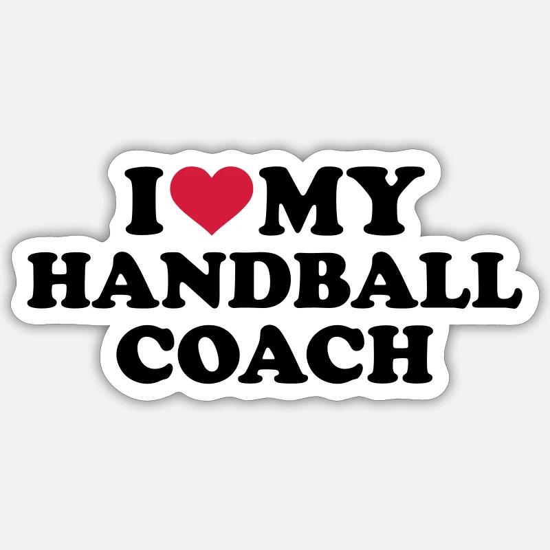 Handball coach - Sticker taille S (10 x 10 cm) - blanc mat