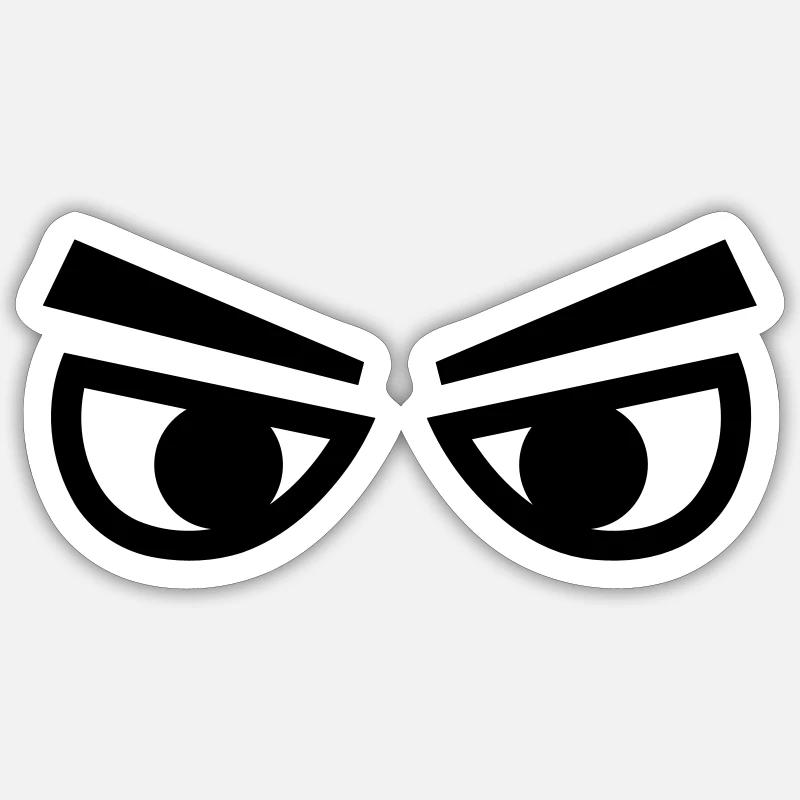 Yeux - Sticker taille S (10 x 10 cm) - blanc mat