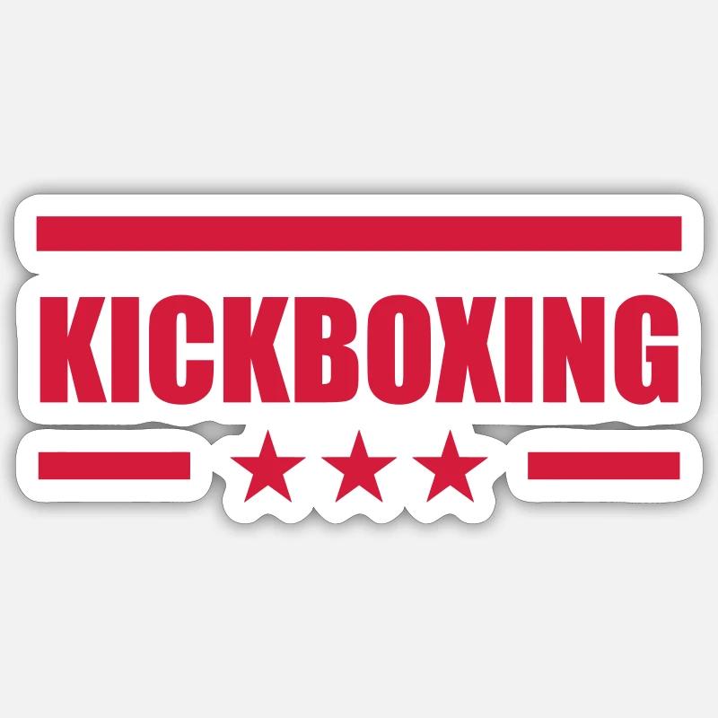 Kickboxing / Kick-Boxeur / Kick Boxing / - Sticker taille S (10 x 10 cm) - blanc mat