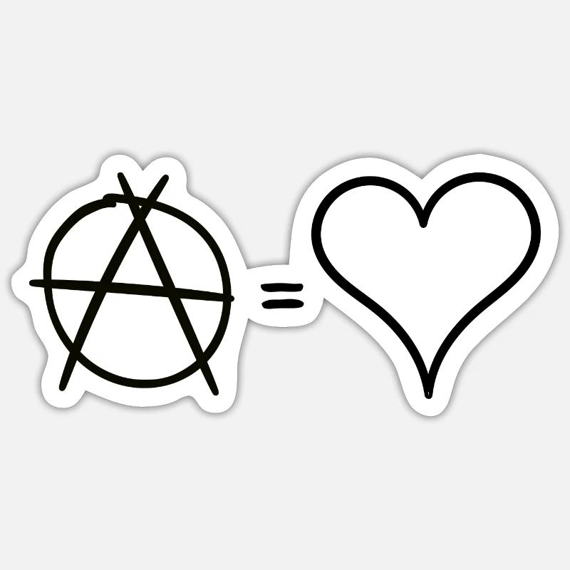 L'anarchie c'est l'amour - Sticker taille S (10 x 10 cm) - blanc mat