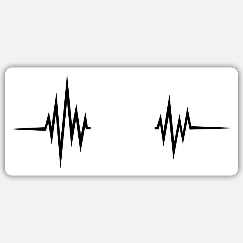 Puls Frequenz Herzschlag Dein Text Herzfrequenz Sticker Größe S (10 x 10 cm)