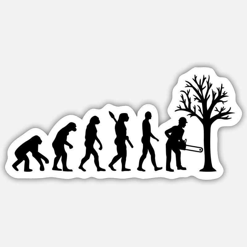 Holzfäller - Sticker Größe S (10 x 10 cm) - Mattweiß