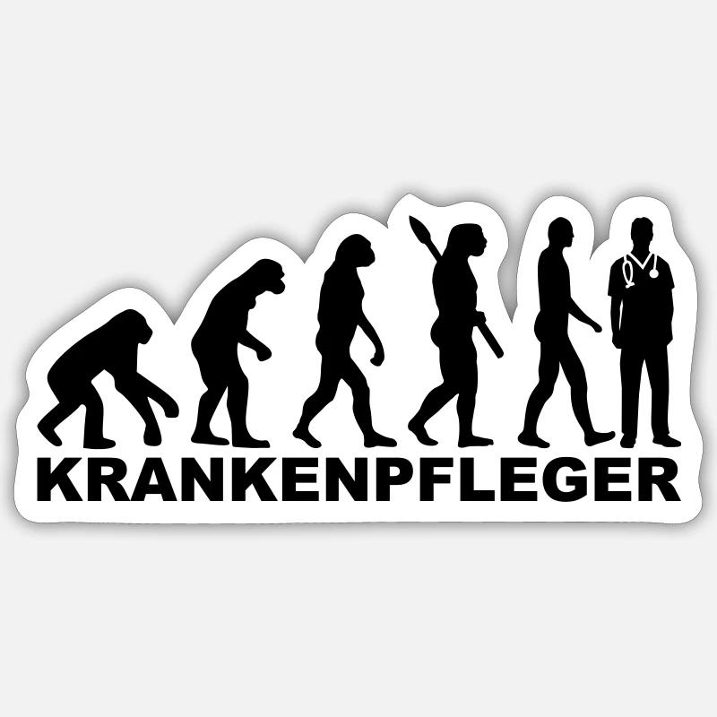 Krankenpfleger - Sticker Größe S (10 x 10 cm) - Mattweiß