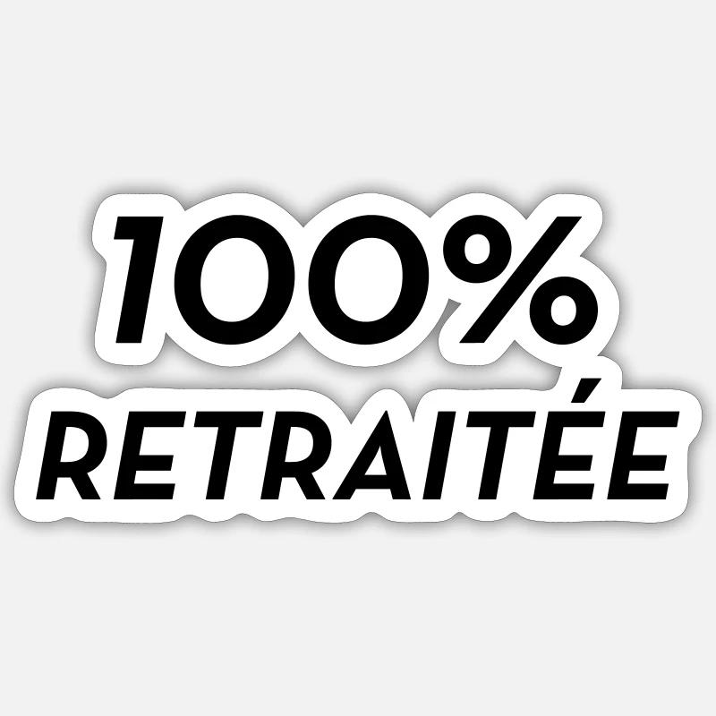 retraite / retraité / retraitée / pension - Sticker taille S (10 x 10 cm) - blanc mat