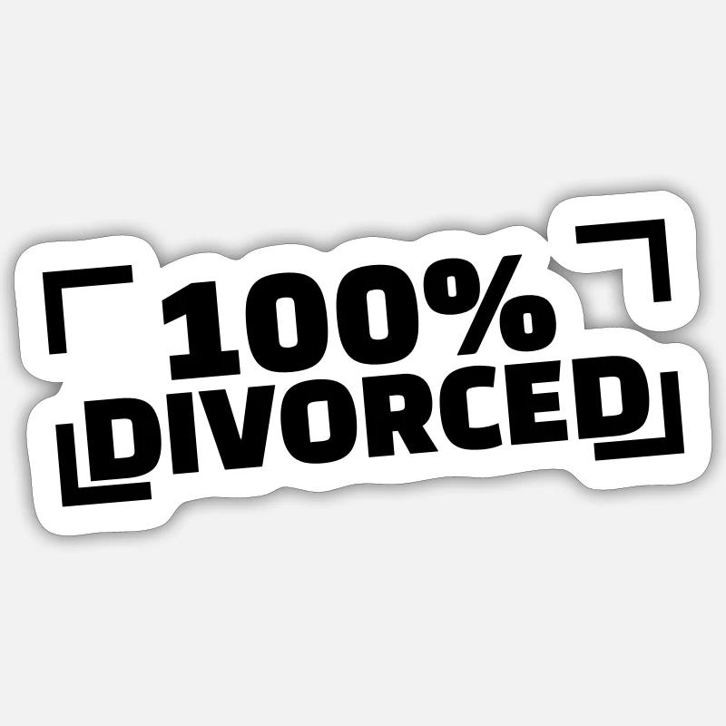 divorce - Sticker taille S (10 x 10 cm) - blanc mat