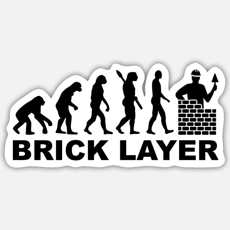 Brick layer - Sticker size S (10 x 10 cm) - white matte