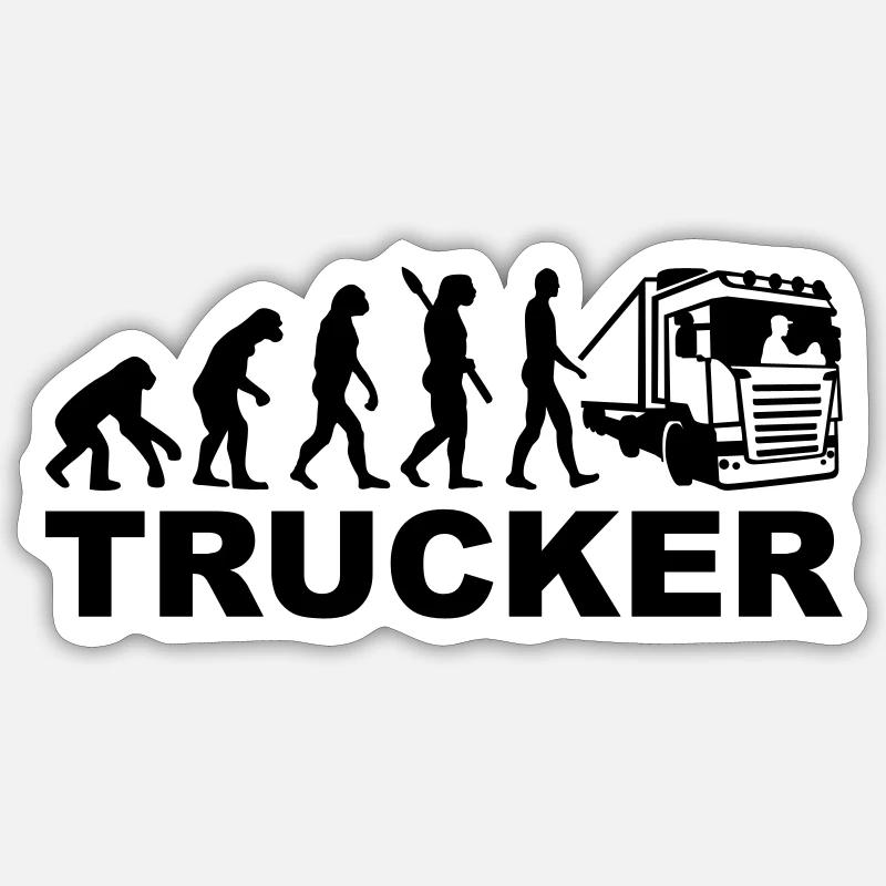 Trucker - Sticker Größe S (10 x 10 cm) - Mattweiß